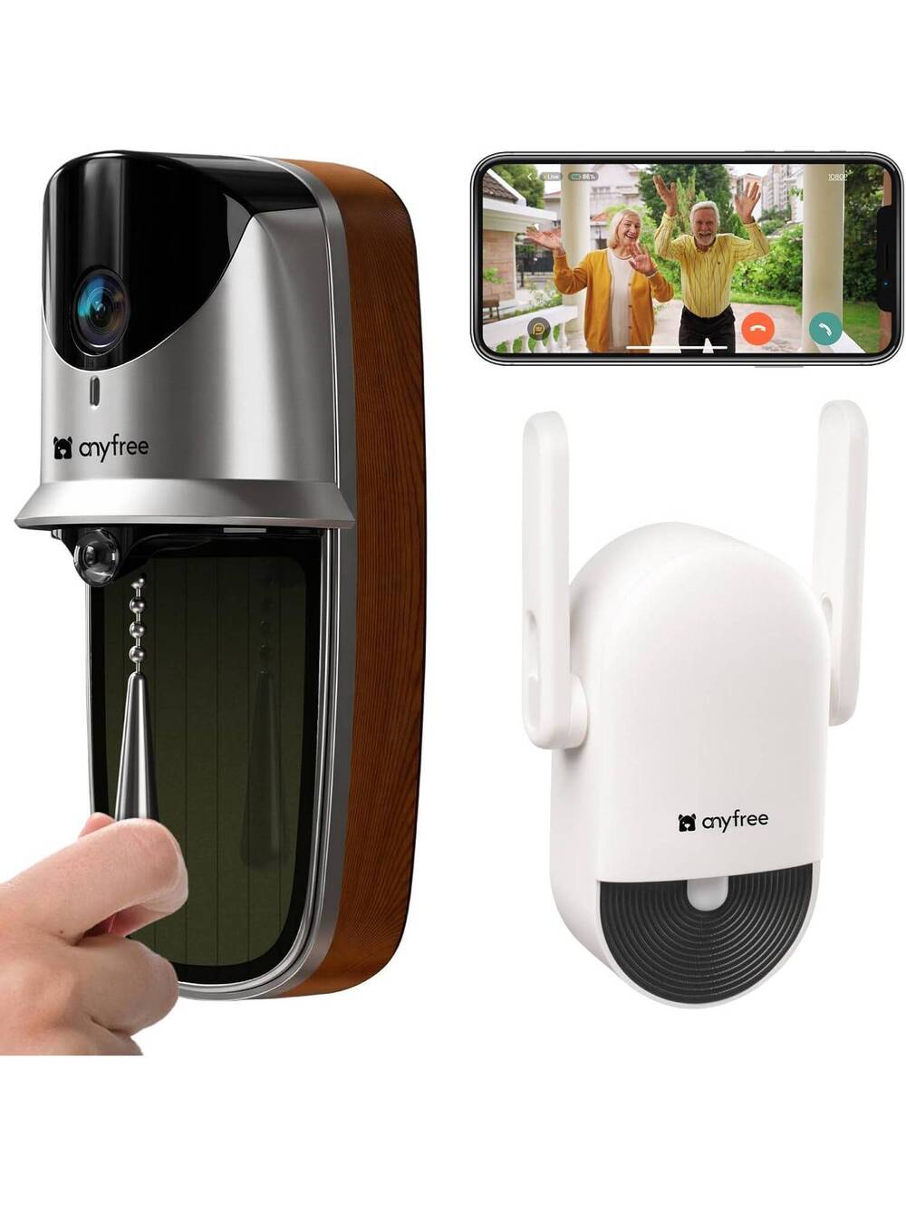 Video Doorbell Camera - Solar-Powered Wireless, Live Communication, AI Detection